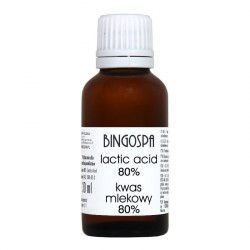 BINGOSPA Kwas mlekowy 80% ( zachować środki ostrożności, ostrzeżenia na etykiecie i Kch) 30ml                            