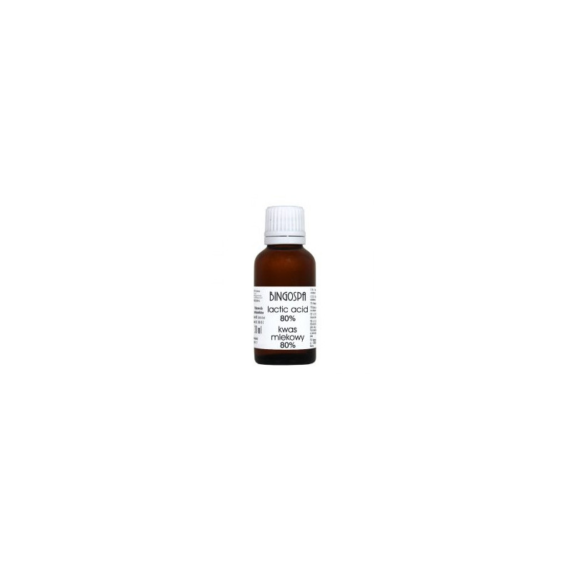 BINGOSPA Kwas mlekowy 80% ( zachować środki ostrożności, ostrzeżenia na etykiecie i Kch) 30ml                            