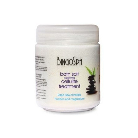 BINGOSPA Sól antycellulit z kofeiną, minerałami z M.Martwego, Rooibos i Magnezem  550g    
