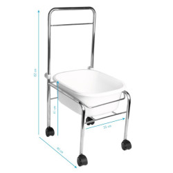 BRODZIK DO PEDICURE NA KÓŁKACH CHROM 