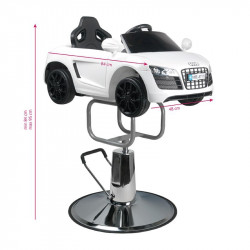FOTEL FRYZJERSKI DZIECIĘCY SAMOCHODZIK AUDI B041G BIAŁY 