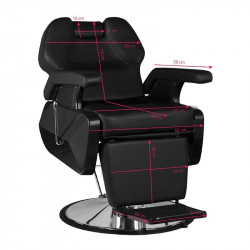 HAIR SYSTEM FOTEL BARBERSKI  YORK CZARNY 