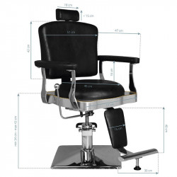 HAIR SYSTEM FOTEL BARBERSKI SM180 CZARNY