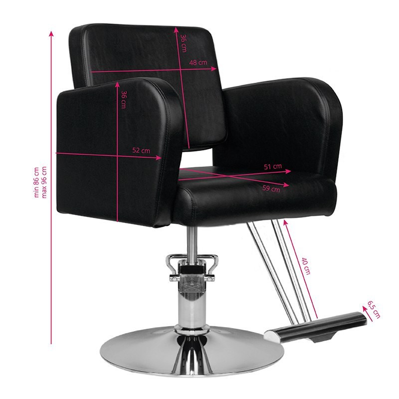 HAIR SYSTEM FOTEL FRYZJERSKI HS92 CZARNY