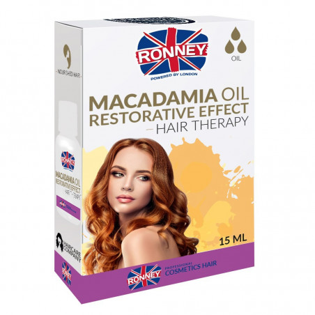 RONNEY Professional Hair Oil Macadamia Oil Restorative Effect - Olejek do włosów wzmacniający 15 ml  
