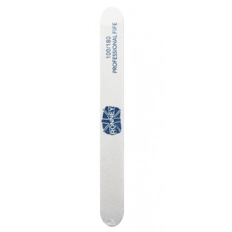 RONNEY Professional PREMIUM Nailfile -PILNIK 100/180 BIAŁY PROSTY   