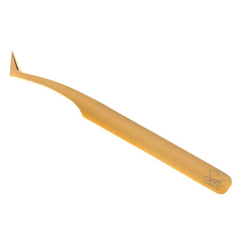 SOFI LASHES PĘSETA DO RZĘS ZAKRZYWIONA VOLUME 718 TITANIUM GOLD 