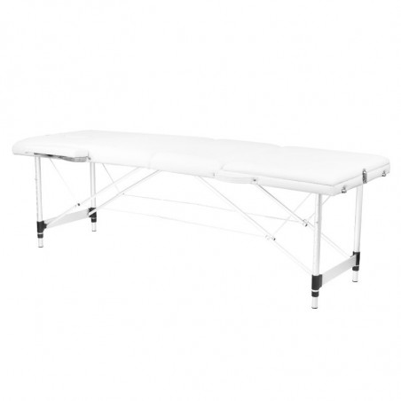 STÓŁ SKŁADANY DO MASAŻU ALUMINIOWY KOMFORT 3 SEGMENTOWY WHITE