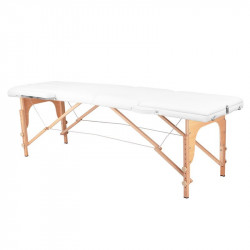 STÓŁ SKŁADANY DO MASAŻU WOOD KOMFORT 3 SEGMENTOWE WHITE