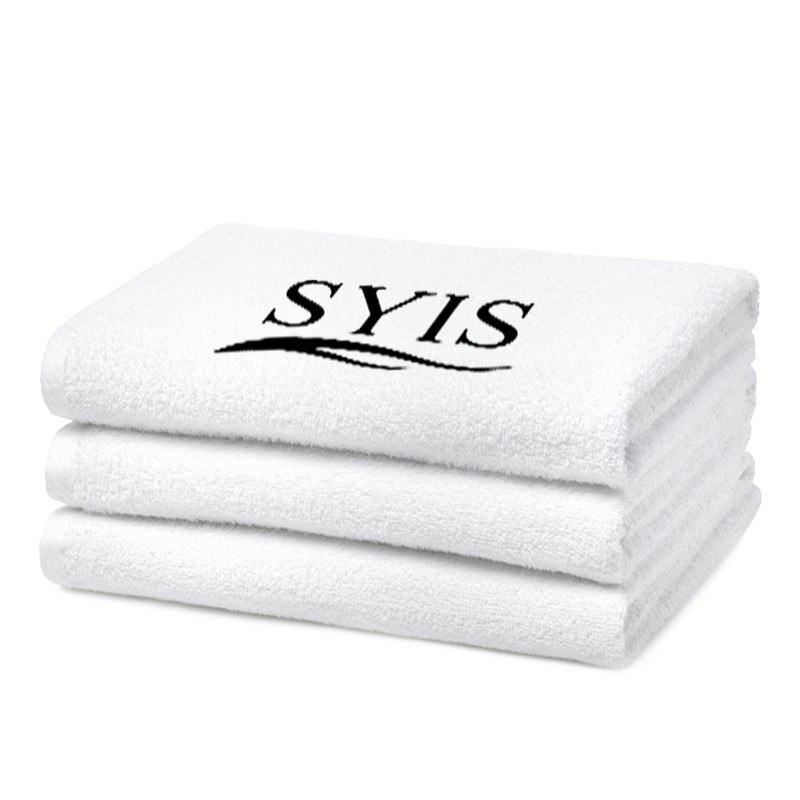 SYIS Ręcznik frotte z logo 70x140 - biały   