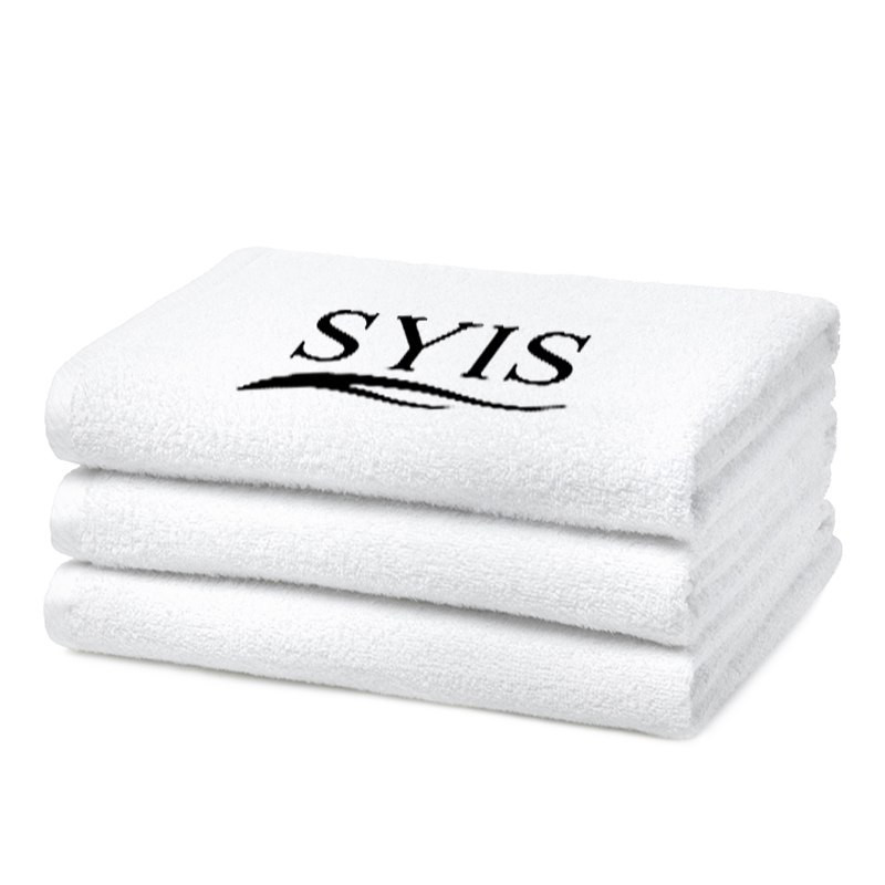 SYIS Ręcznik frotte z logo 70x140 - biały   