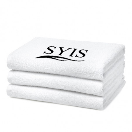 SYIS Ręcznik frotte z logo 70x140 - biały   