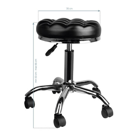 TABORET KOSMETYCZNY / FRYZJERSKI AM-302 PILLOW CZARNY