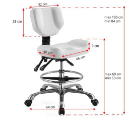 TABORET KOSMETYCZNY A-4299 BIAŁY