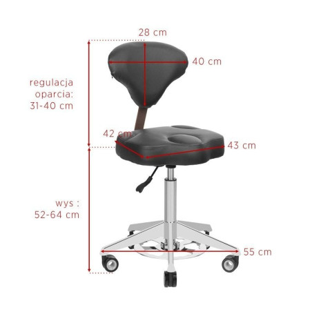 TABORET KOSMETYCZNY AZZURRO 156F BUMP-UP BIAŁY 
