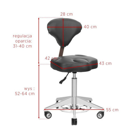 TABORET KOSMETYCZNY AZZURRO 156F BUMP-UP CZARNY