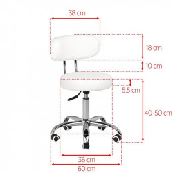 TABORET KOSMETYCZNY DO PEDICURE A-007 BIAŁY