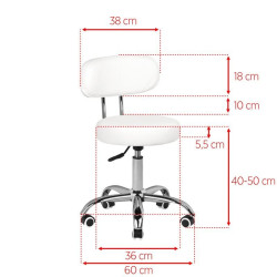 TABORET KOSMETYCZNY DO PEDICURE A-007 BIAŁY