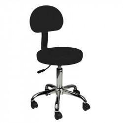 TABORET KOSMETYCZNY Z OPARCIEM AM-9934 BLACK 