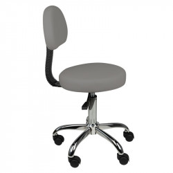 TABORET KOSMETYCZNY Z OPARCIEM AM-9934 GREY 
