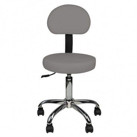 TABORET KOSMETYCZNY Z OPARCIEM AM-9934 GREY 