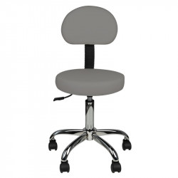 TABORET KOSMETYCZNY Z OPARCIEM AM-9934 GREY