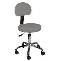 TABORET KOSMETYCZNY Z OPARCIEM AM-9934 GREY