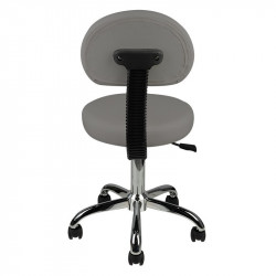 TABORET KOSMETYCZNY Z OPARCIEM AM-9934 GREY