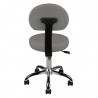 TABORET KOSMETYCZNY Z OPARCIEM AM-9934 GREY