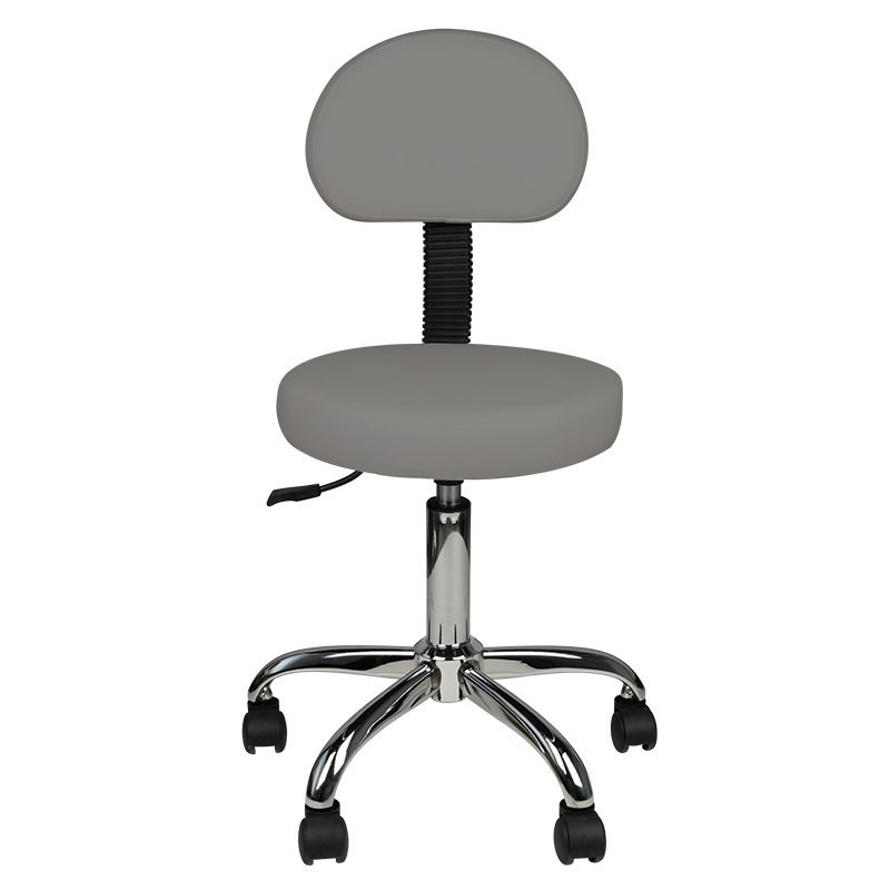 TABORET KOSMETYCZNY Z OPARCIEM AM-9934 GREY