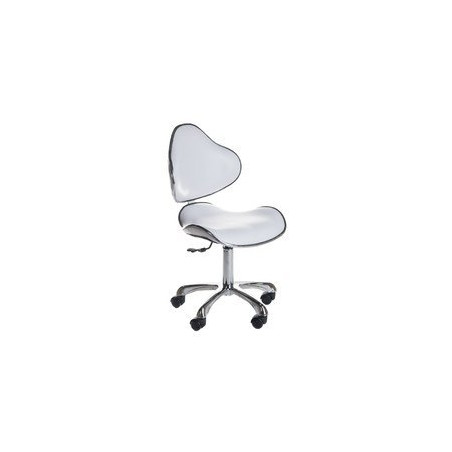 Taboret kosmetyczny z oparciem BD-9933 Biały 