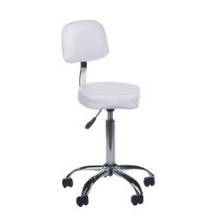Taboret kosmetyczny z oparciem BH-7268 Biały                      