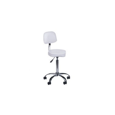 Taboret kosmetyczny z oparciem BH-7268 Biały 