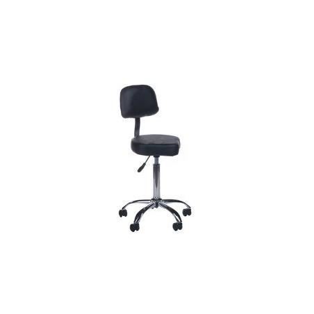 Taboret kosmetyczny z oparciem BH-7268 Czarny                      