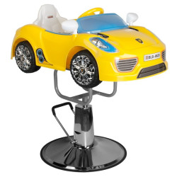 ActivShop FOTEL FRYZJERSKI DZIECIĘCY SAMOCHODZIK PORSCHE B041C ŻÓŁTY 