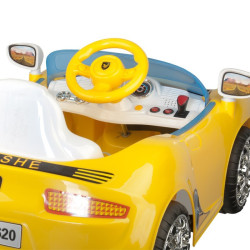 ActivShop FOTEL FRYZJERSKI DZIECIĘCY SAMOCHODZIK PORSCHE B041C ŻÓŁTY 