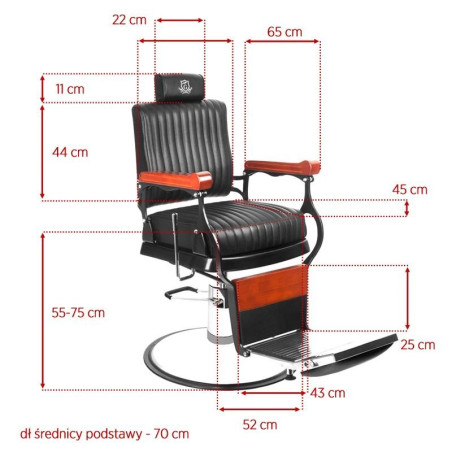 ActivShop GABBIANO FOTEL BARBERSKI MASTER CZARNY 